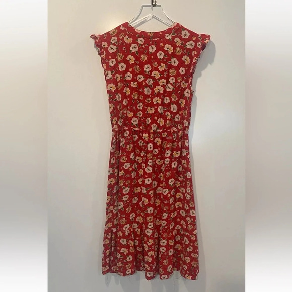 Indigo Rose Red Floral Dress Womens Size Medium (517) - Picture 2 of 4